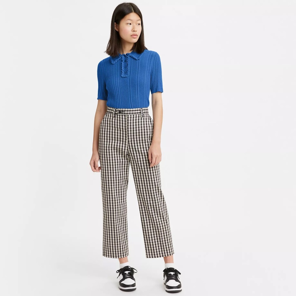 Levi's Black and White Checkered Straight Leg Pants
